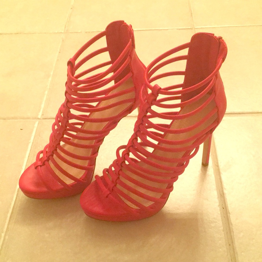 Charlotte Russe Sexy Red Caged Heels